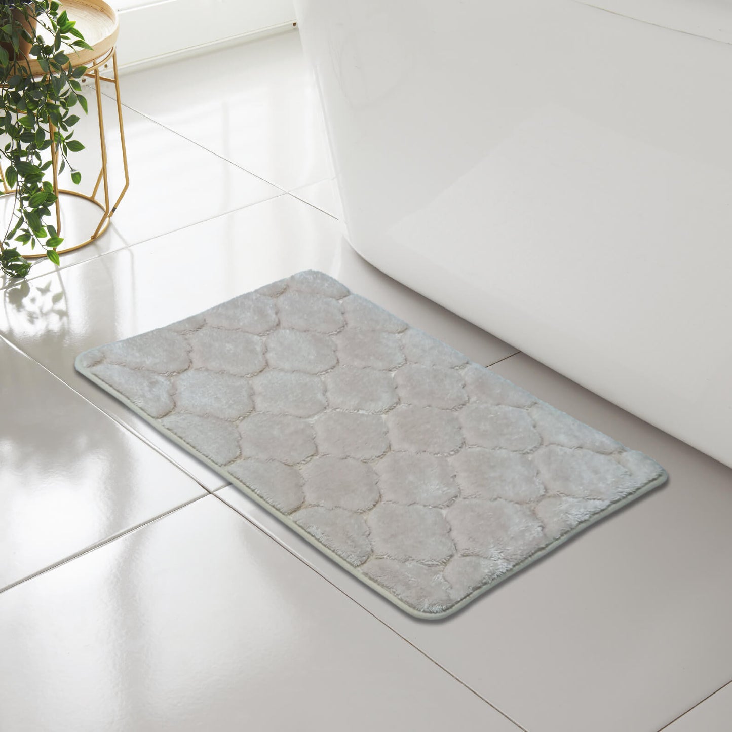 Greek Key Design Memory Foam Bath Mat