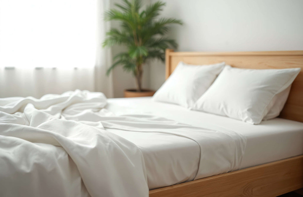 300TC 100% Cotton Sateen Fitted Sheets – Luxury White Bedding