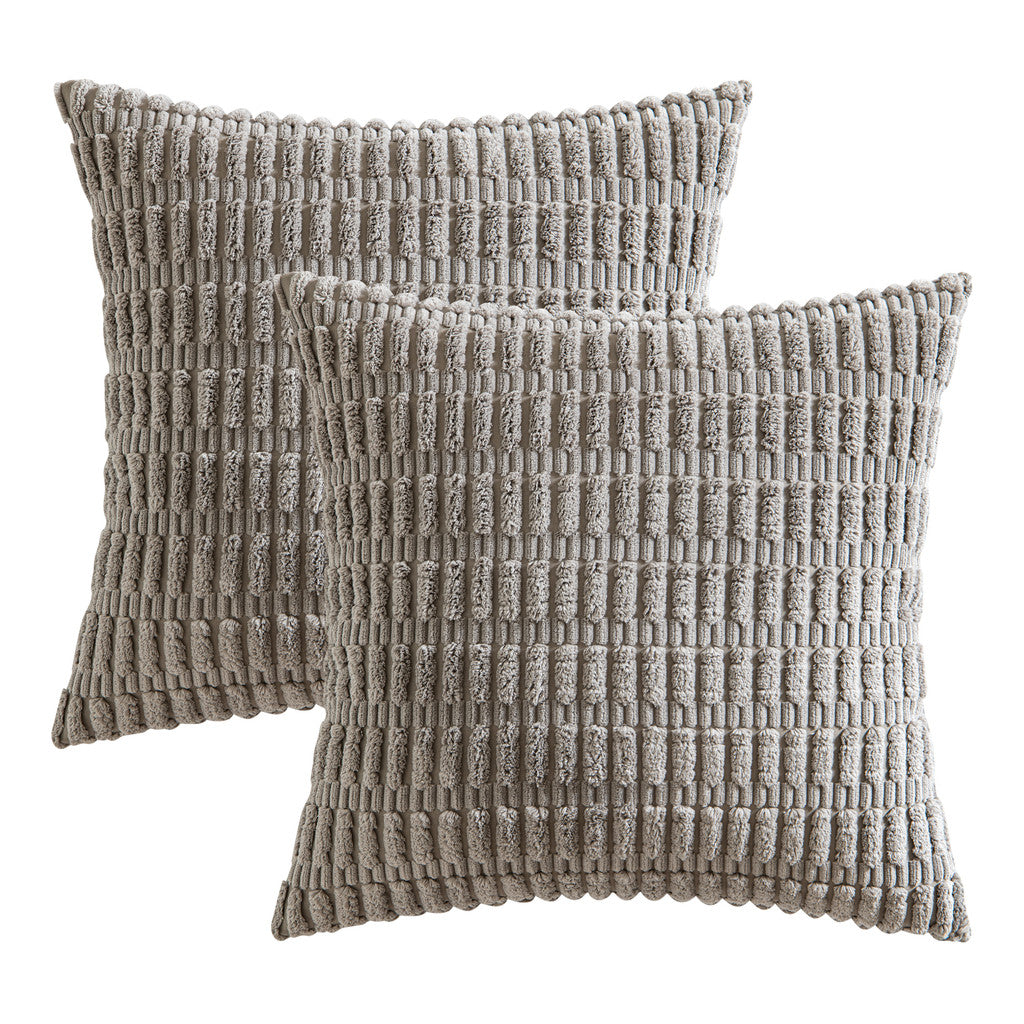Set of 2 Cushions with New Corduroy Design Covers Included - 45x45cm