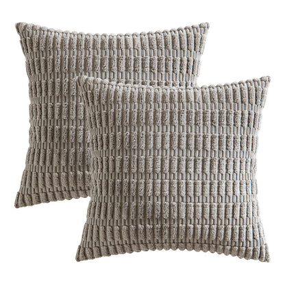 Set of 2 Cushions with New Corduroy Design Covers Included - 45x45cm