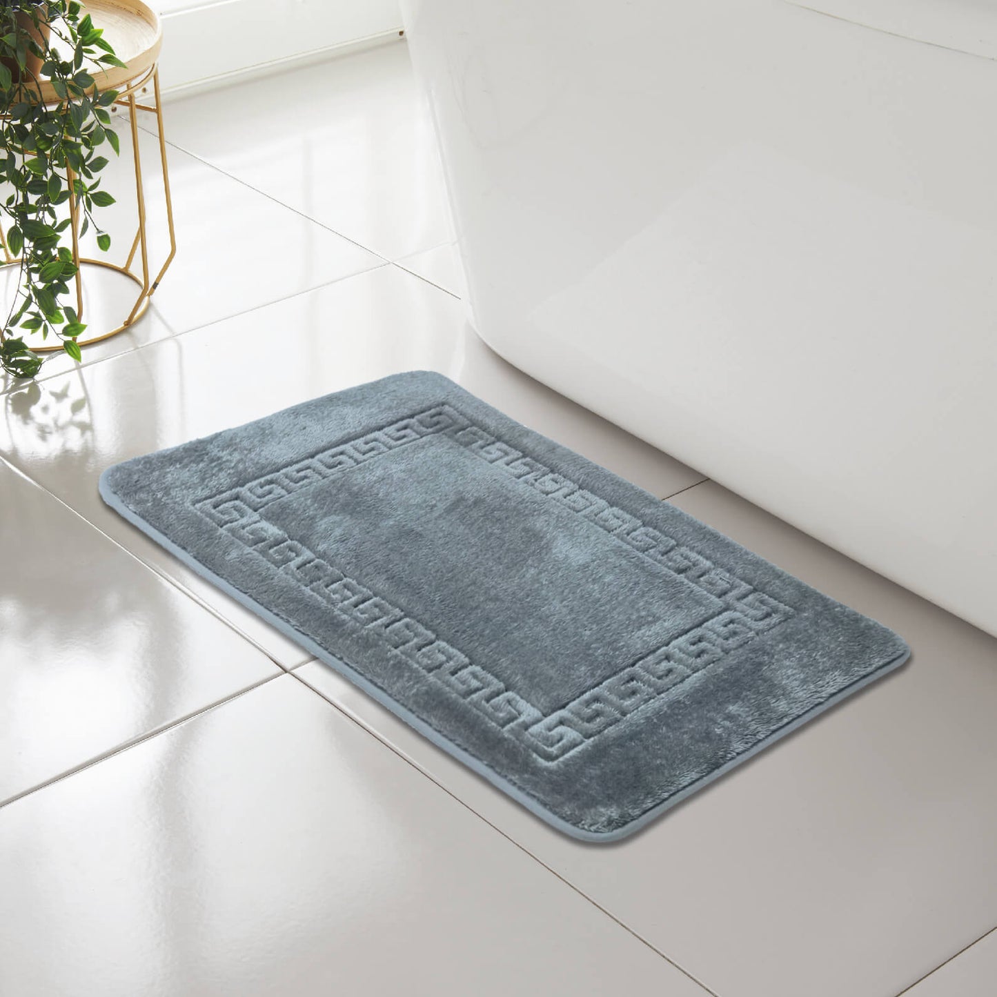 Greek Key Design Memory Foam Bath Mat
