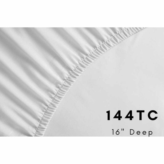 144 Thread Count, 68 Pick - 16" Extra Deep Fitted Sheet
