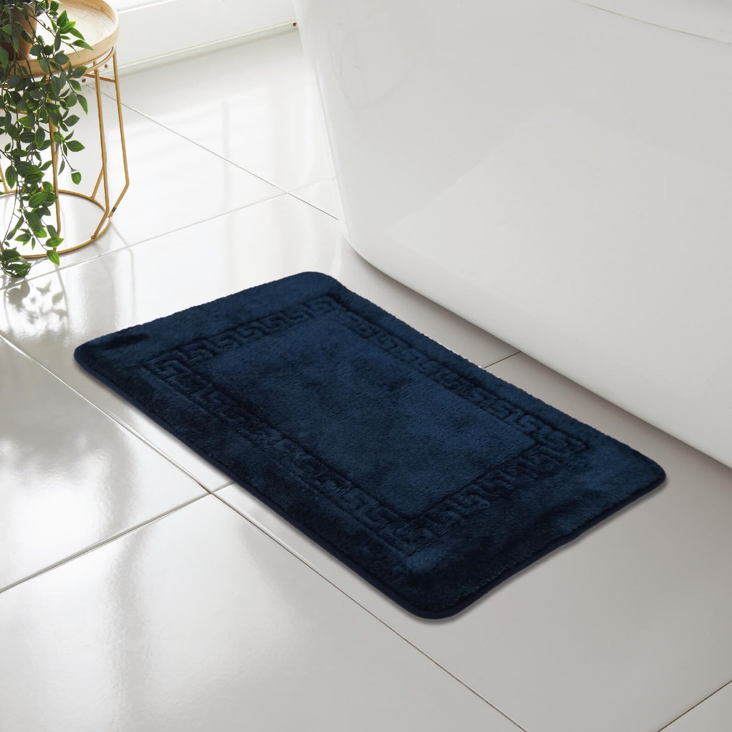 Greek Key Design Memory Foam Bath Mat