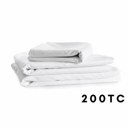 200TC 100% Cotton - Percale Flat Sheets