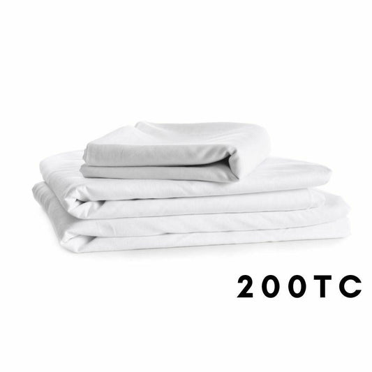 200TC 100% Cotton - Percale Flat Sheets