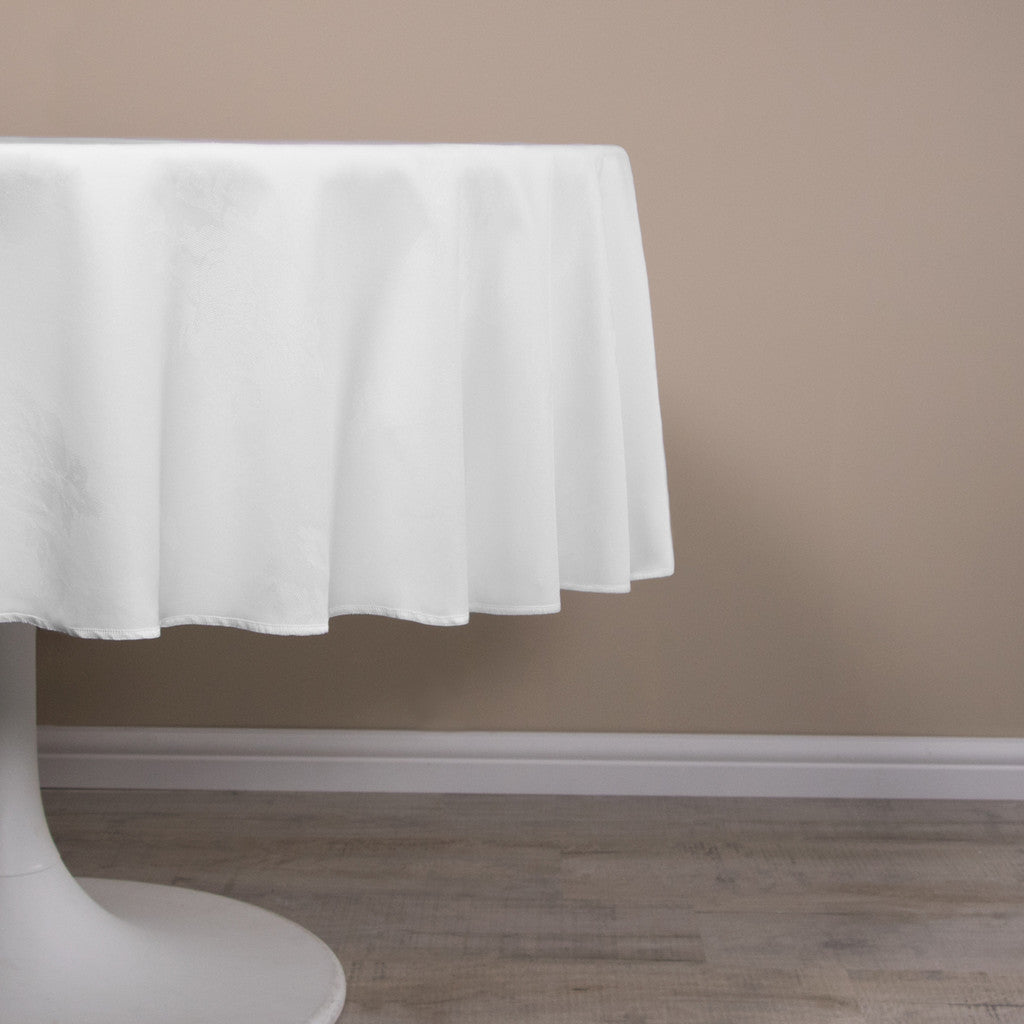 Circular Damask Rose Design Tablecloths / Napkins - 100% Polyester