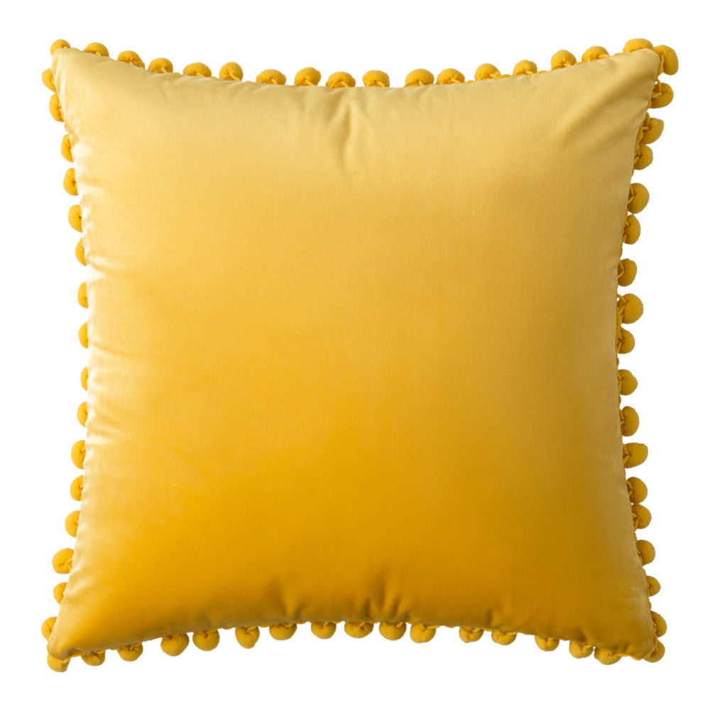 Set of 2 Cushions with Premium Pompom Velvet Cushion Covers Included - 45x45cm