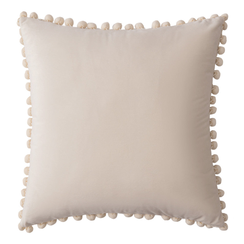 Set of 2 Cushions with Premium Pompom Velvet Cushion Covers Included - 45x45cm