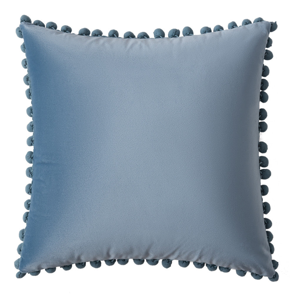 Set of 2 Cushions with Premium Pompom Velvet Cushion Covers Included - 45x45cm
