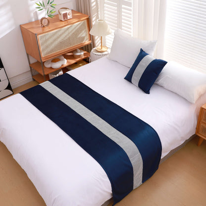 Diamond Stripe Velvet Bed Runner – A Classic Touch of Comfort and Style