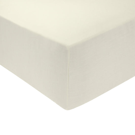 4 Foot Bed 68 Pick Polycotton Fitted Sheet - Cream