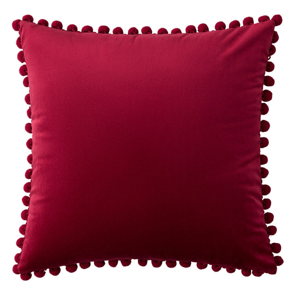 Set of 2 Cushions with Premium Pompom Velvet Cushion Covers Included - 45x45cm