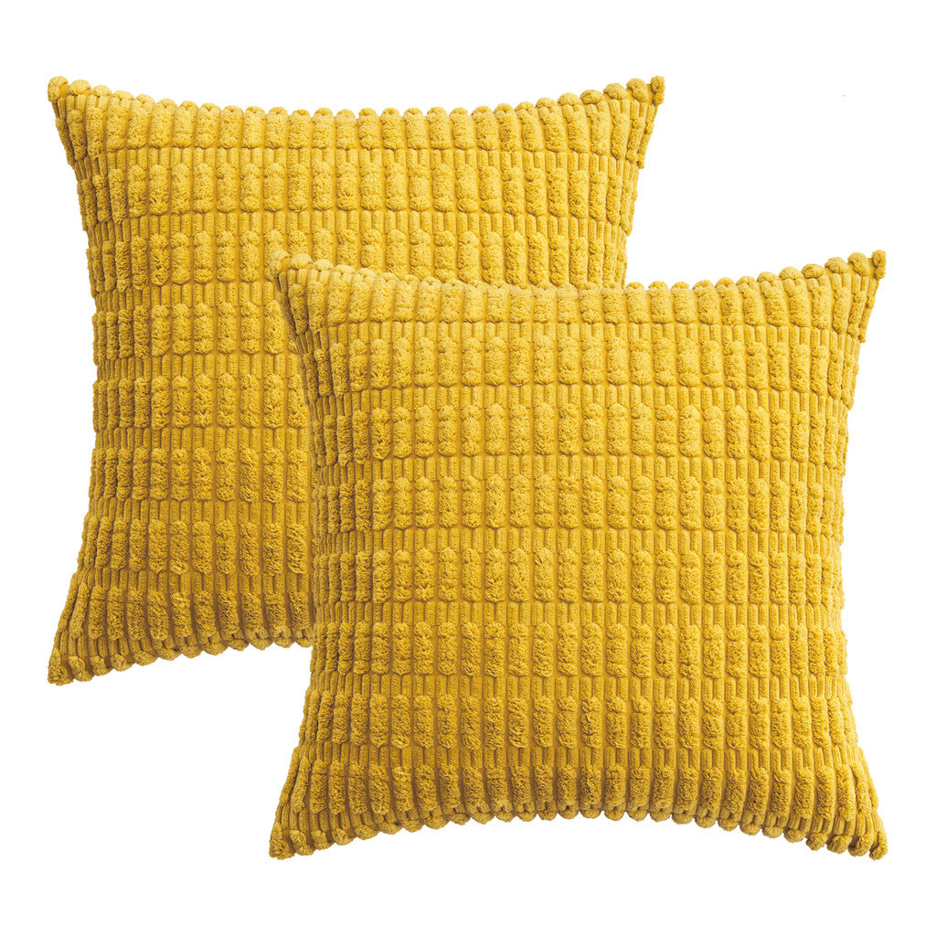Set of 2 Cushions with New Corduroy Design Covers Included - 45x45cm