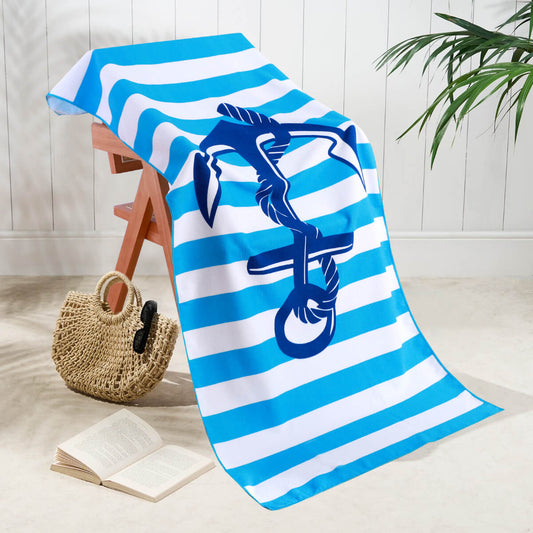 Anchor Design Lightweight Microfibre Beach Towel – 70 x 150 cm
