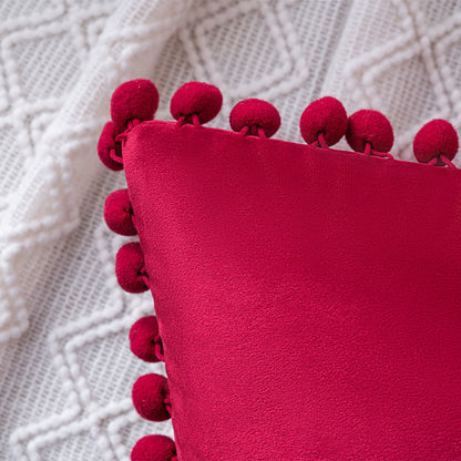 Set of 2 Cushions with Premium Pompom Velvet Cushion Covers Included - 45x45cm