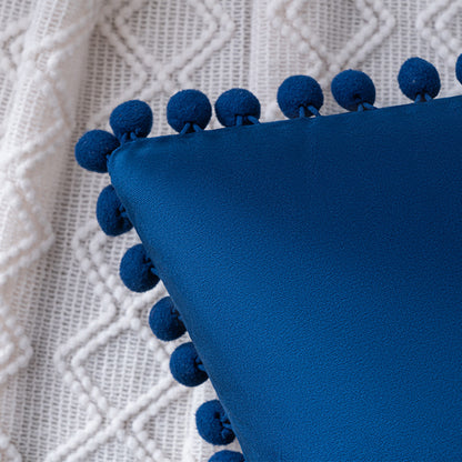 Set of 2 Cushions with Premium Pompom Velvet Cushion Covers Included - 45x45cm