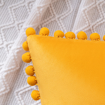 Set of 2 Cushions with Premium Pompom Velvet Cushion Covers Included - 45x45cm