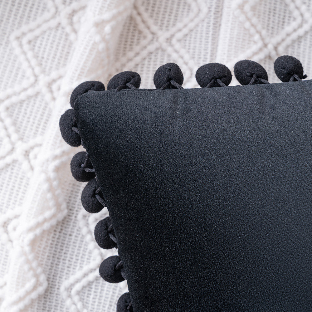 Set of 2 Cushions with Premium Pompom Velvet Cushion Covers Included - 45x45cm