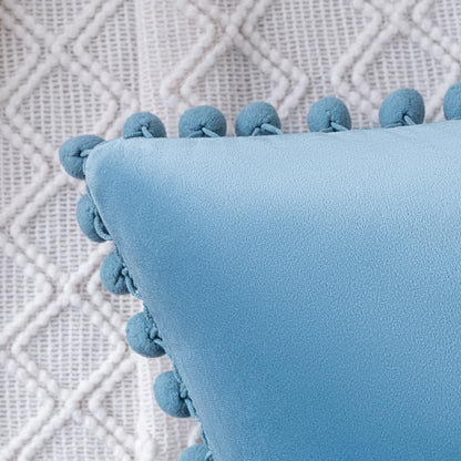 Set of 2 Cushions with Premium Pompom Velvet Cushion Covers Included - 45x45cm