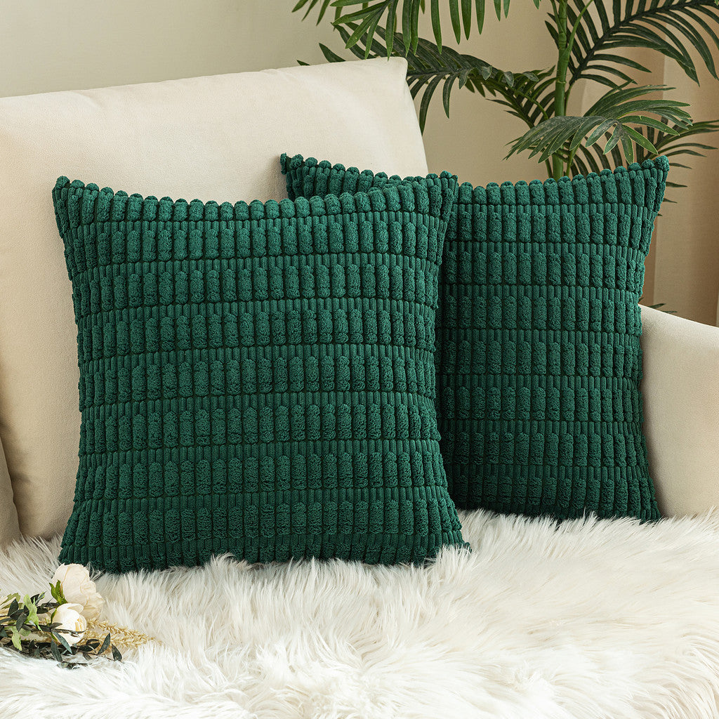 Set of 2 Cushions with New Corduroy Design Covers Included - 45x45cm