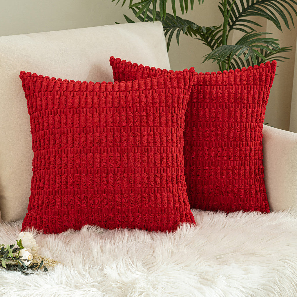 Set of 2 Cushions with New Corduroy Design Covers Included - 45x45cm