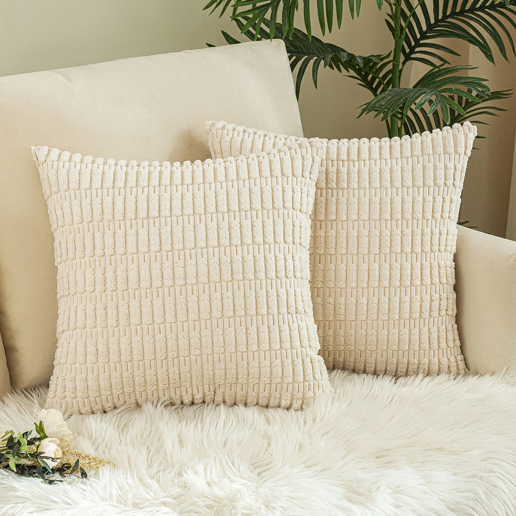 Set of 2 Cushions with New Corduroy Design Covers Included - 45x45cm