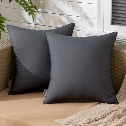 Set of 2 Outdoor Cushions with Waterproof Covers Included - 45x45 cm