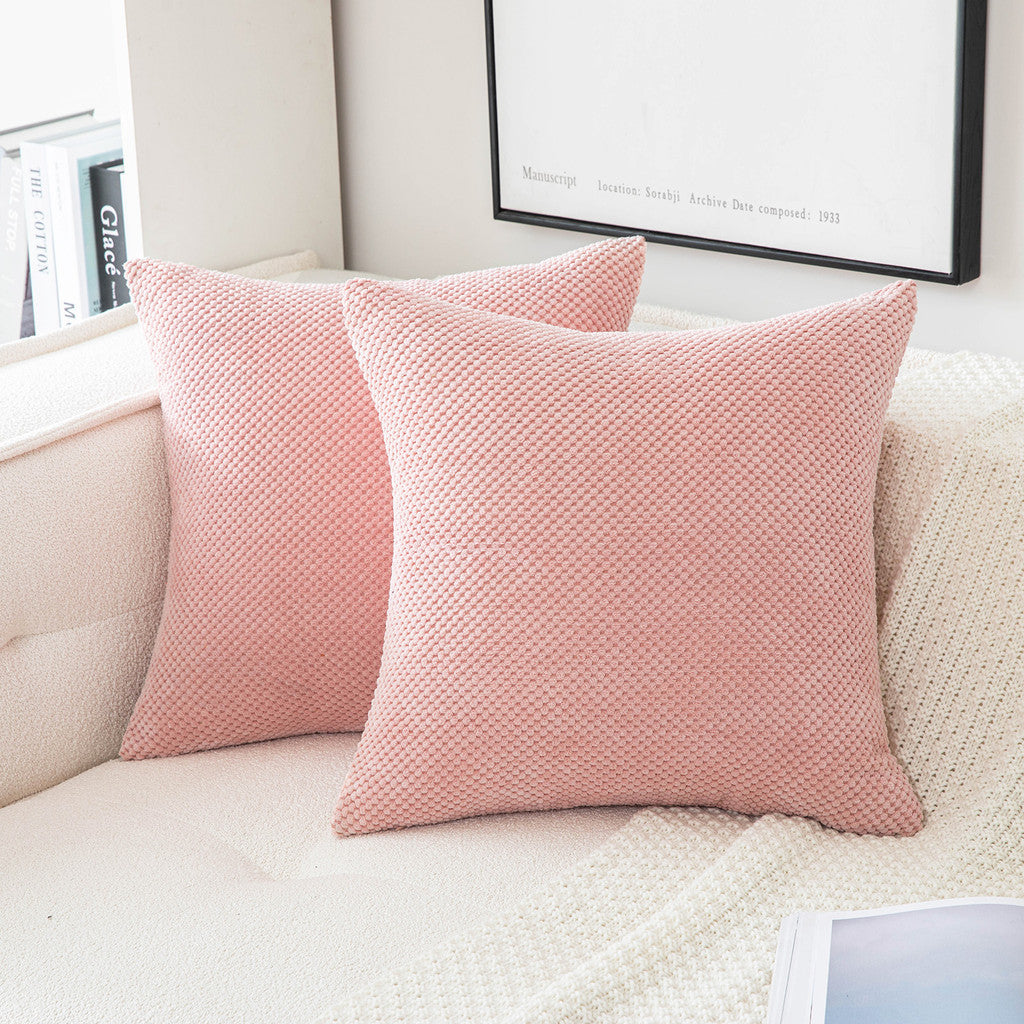 Set of 2 Cushions with Pine Corduroy Covers Included - 45x45cm