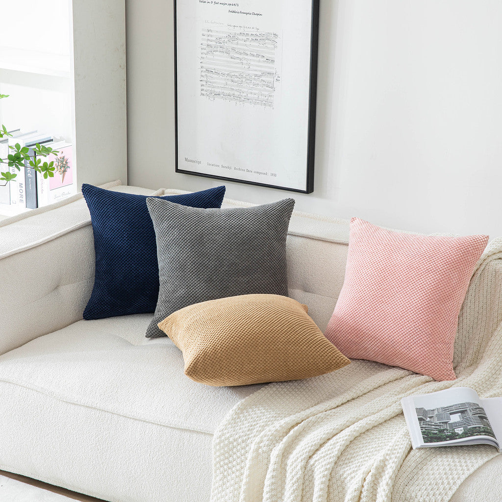 Set of 2 Cushions with Pine Corduroy Covers Included - 45x45cm