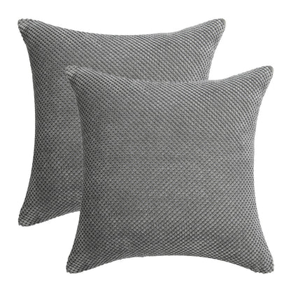 Set of 2 Cushions with Pine Corduroy Covers Included - 45x45cm