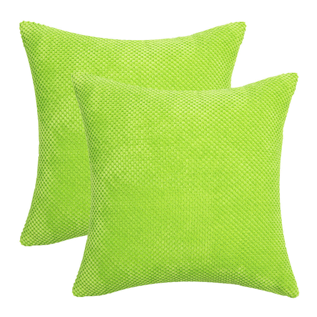 Set of 2 Cushions with Pine Corduroy Covers Included - 45x45cm