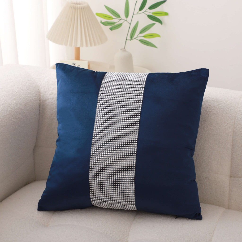 Diamond Stripe Quilted Velvet Cushion Cover 45x45 cm – Soft, Hotel-Inspired Accent