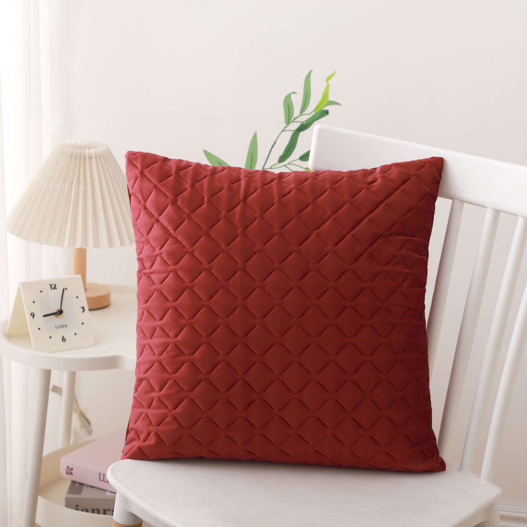 Quilted Velvet Cushion Cover 45x45 cm – Soft Holland Fleece Accent