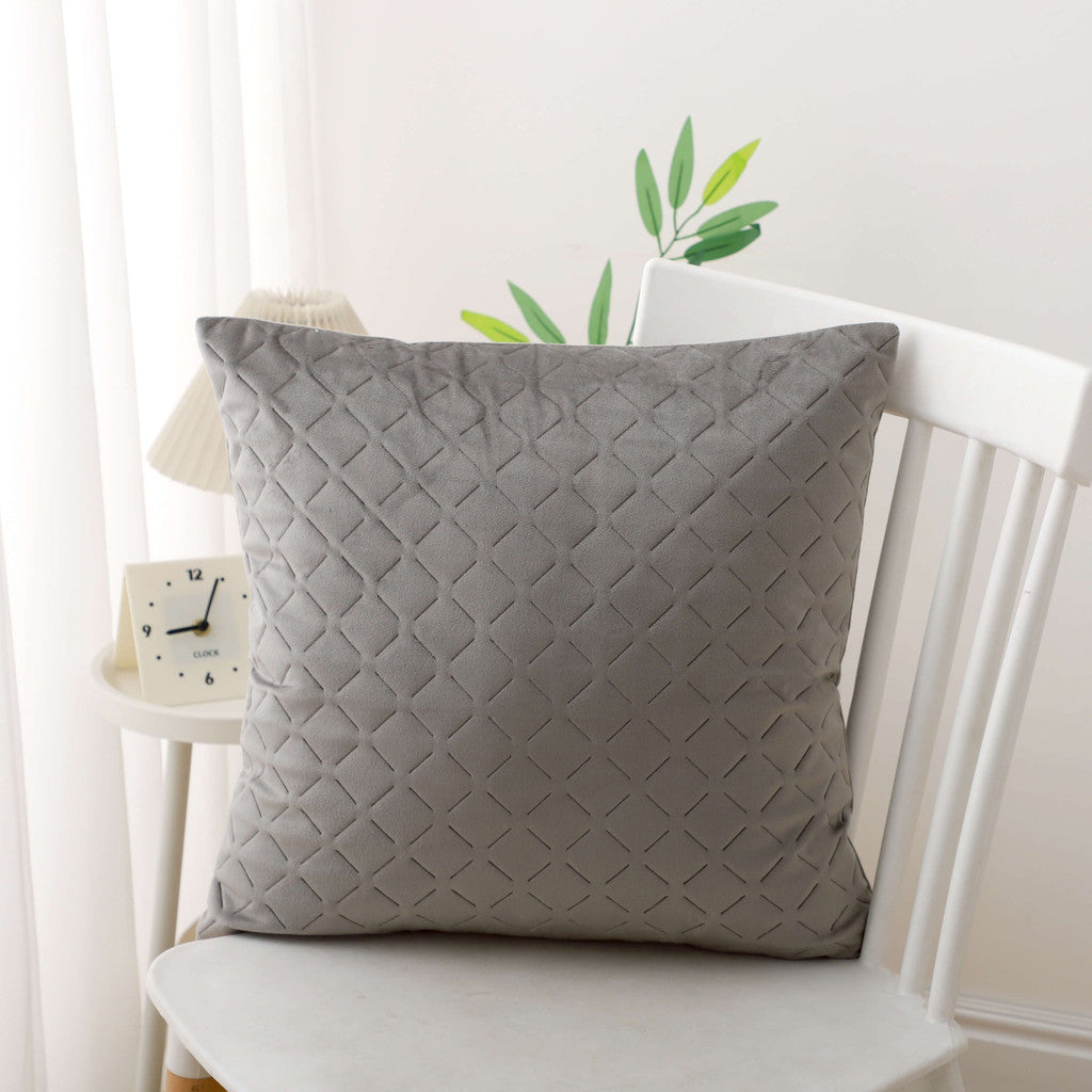 Quilted Velvet Cushion Cover 45x45 cm – Soft Holland Fleece Accent