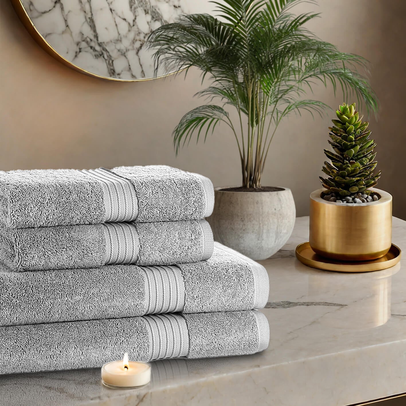 4 Piece 700 GSM Royal Egyptian Towel Bale - 2 Hand Towels, 2 Bath Towels