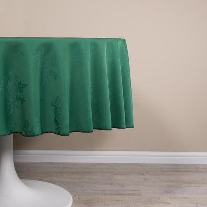 Circular Damask Rose Design Tablecloths / Napkins - 100% Polyester