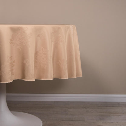 Circular Damask Rose Design Tablecloths / Napkins - 100% Polyester