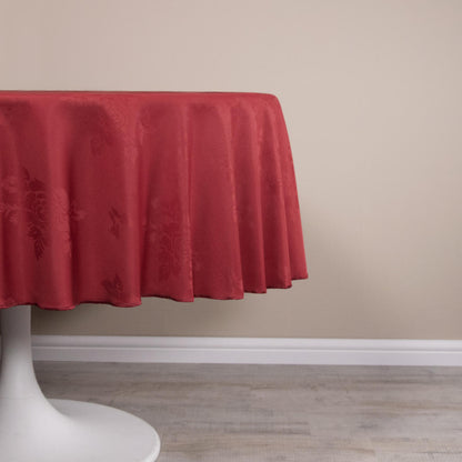 Circular Damask Rose Design Tablecloths / Napkins - 100% Polyester