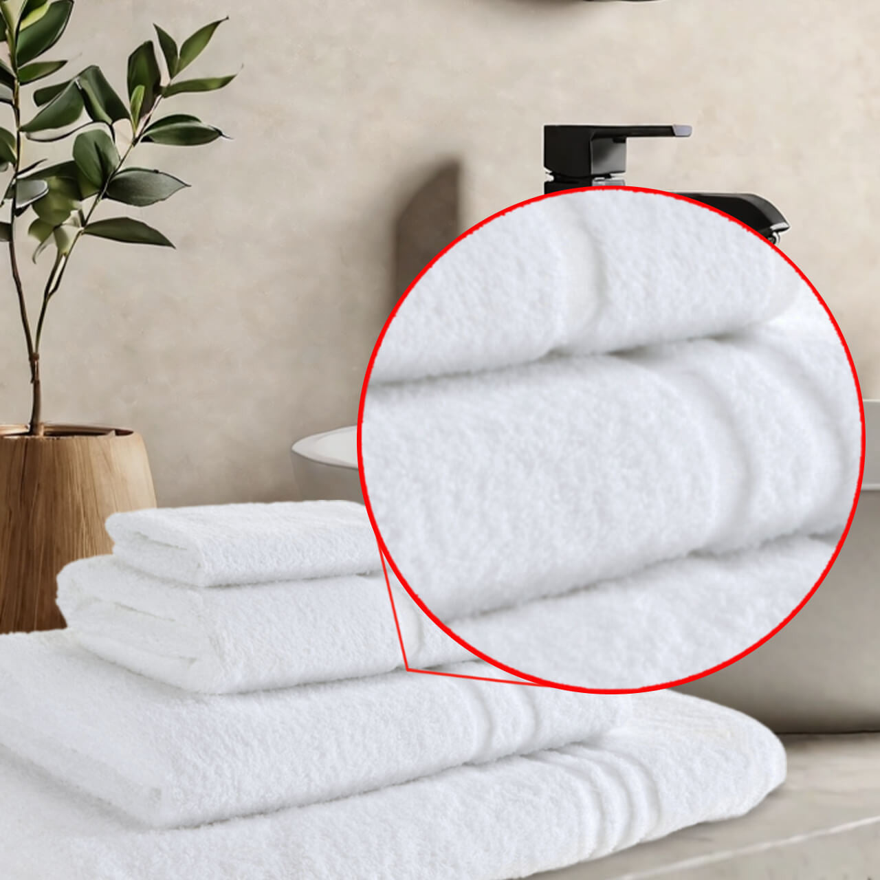 500 GSM 100% Cotton Ring Spun Institutional / Hotel Towels