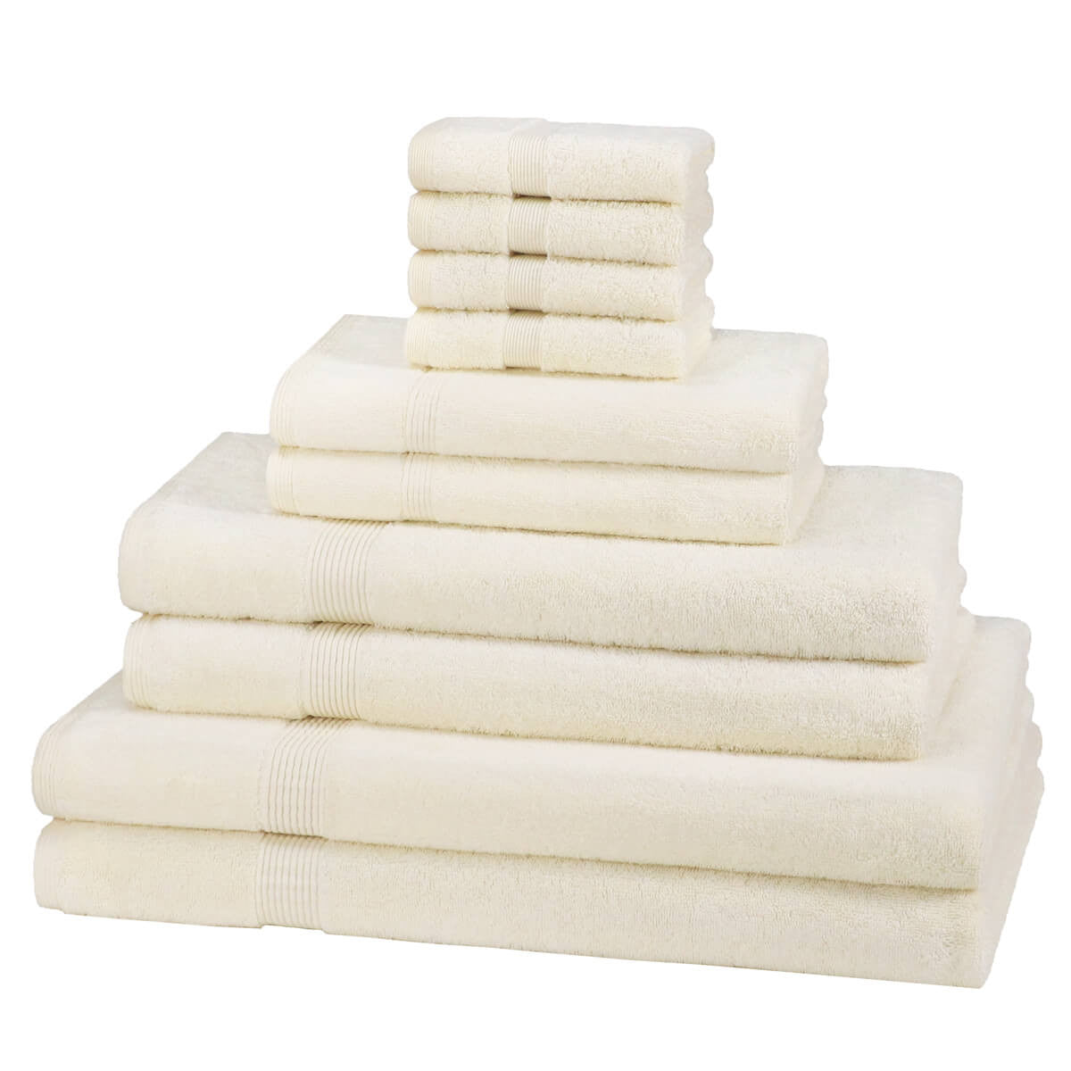 10 Piece 600GSM Towel Bale - 4 Face Cloths, 2 Hand Towels, 2 Bath Towels, 2 Bath Sheets