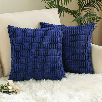 Set of 2 Cushions with New Corduroy Design Covers Included - 45x45cm