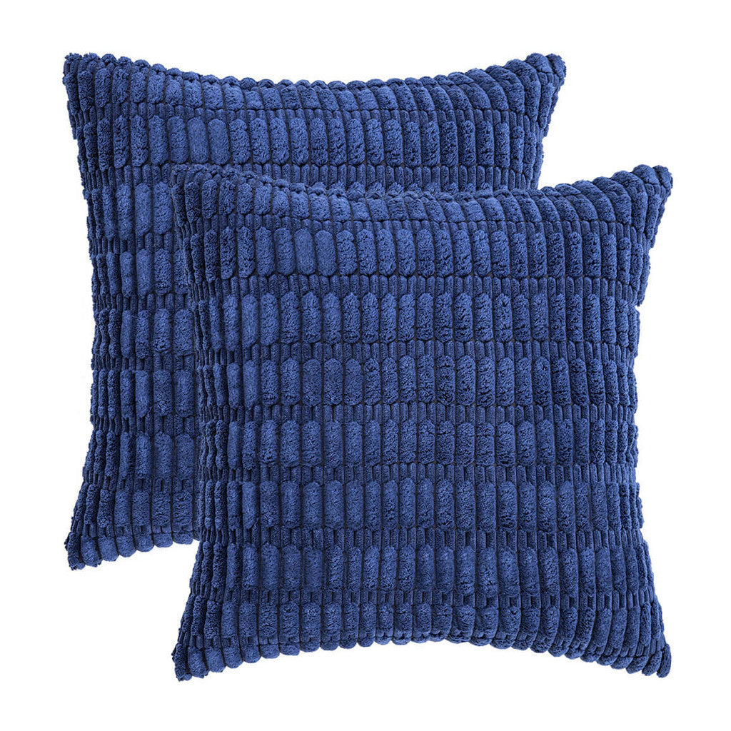 Set of 2 Cushions with New Corduroy Design Covers Included - 45x45cm