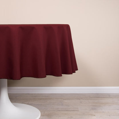 Easy Iron Plain 100% Polyester Round Tablecloths