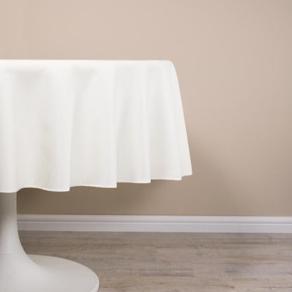 Easy Iron Plain 100% Polyester Round Tablecloths