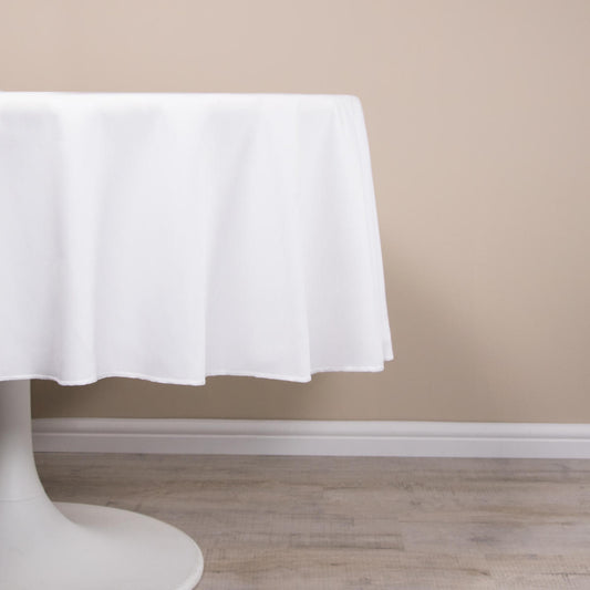 Easy Iron Plain 100% Polyester Round Tablecloths