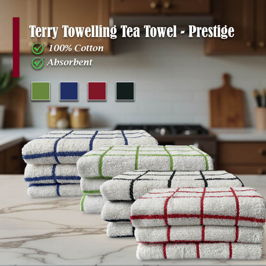 100% Cotton Terry Towelling Tea Towel - Prestige