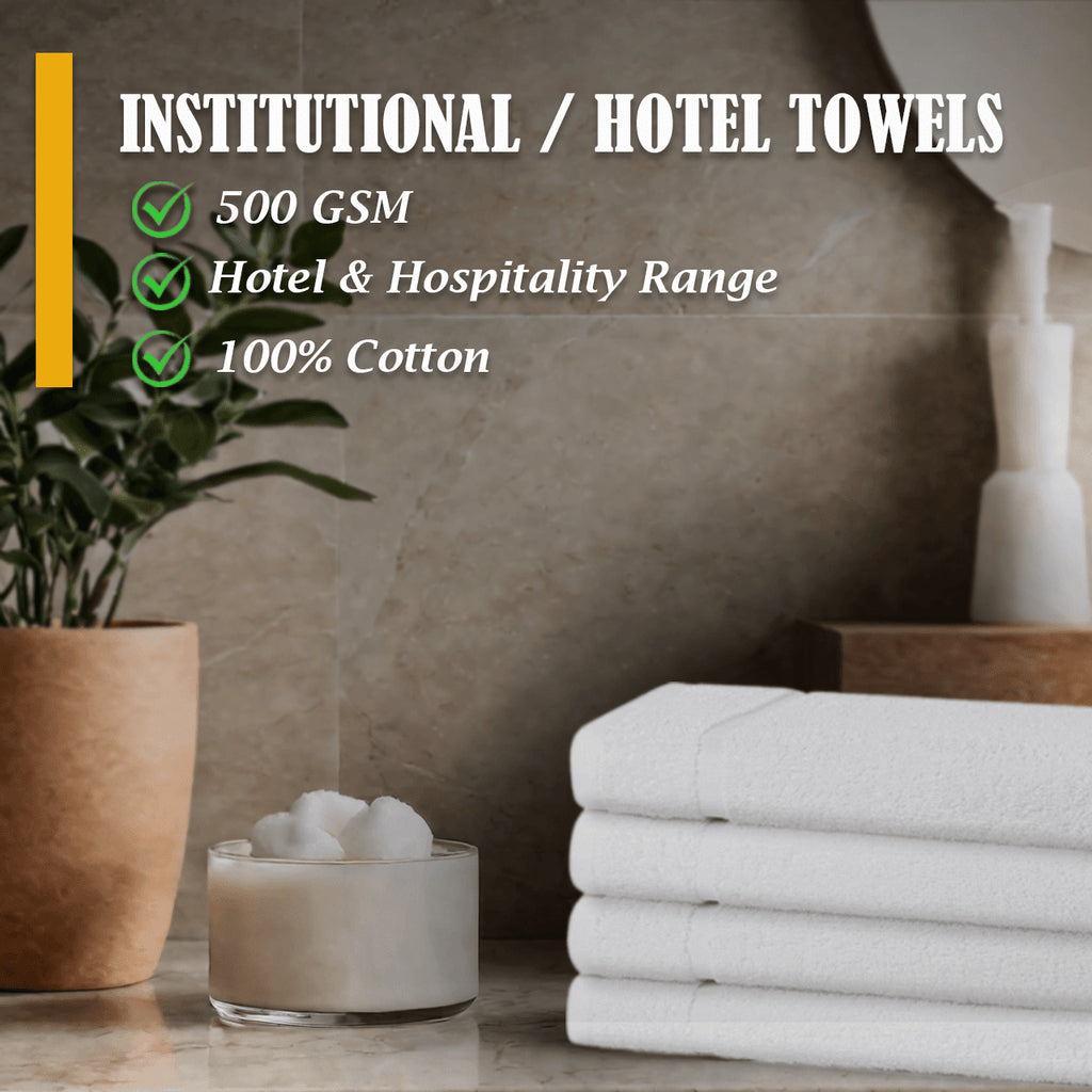 500 GSM 100% Cotton Ring Spun Institutional / Hotel Towels