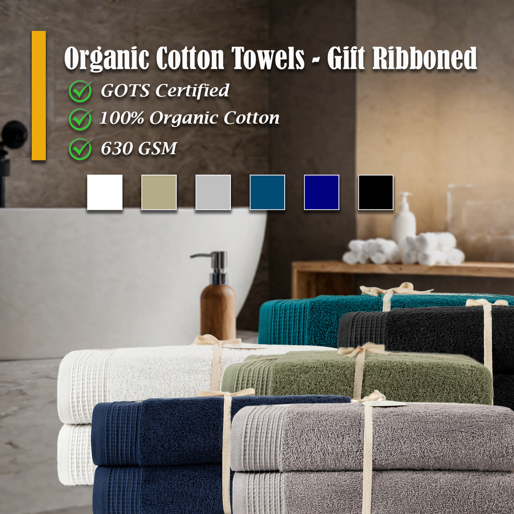100% Organic Cotton Towels - Gift Ribboned