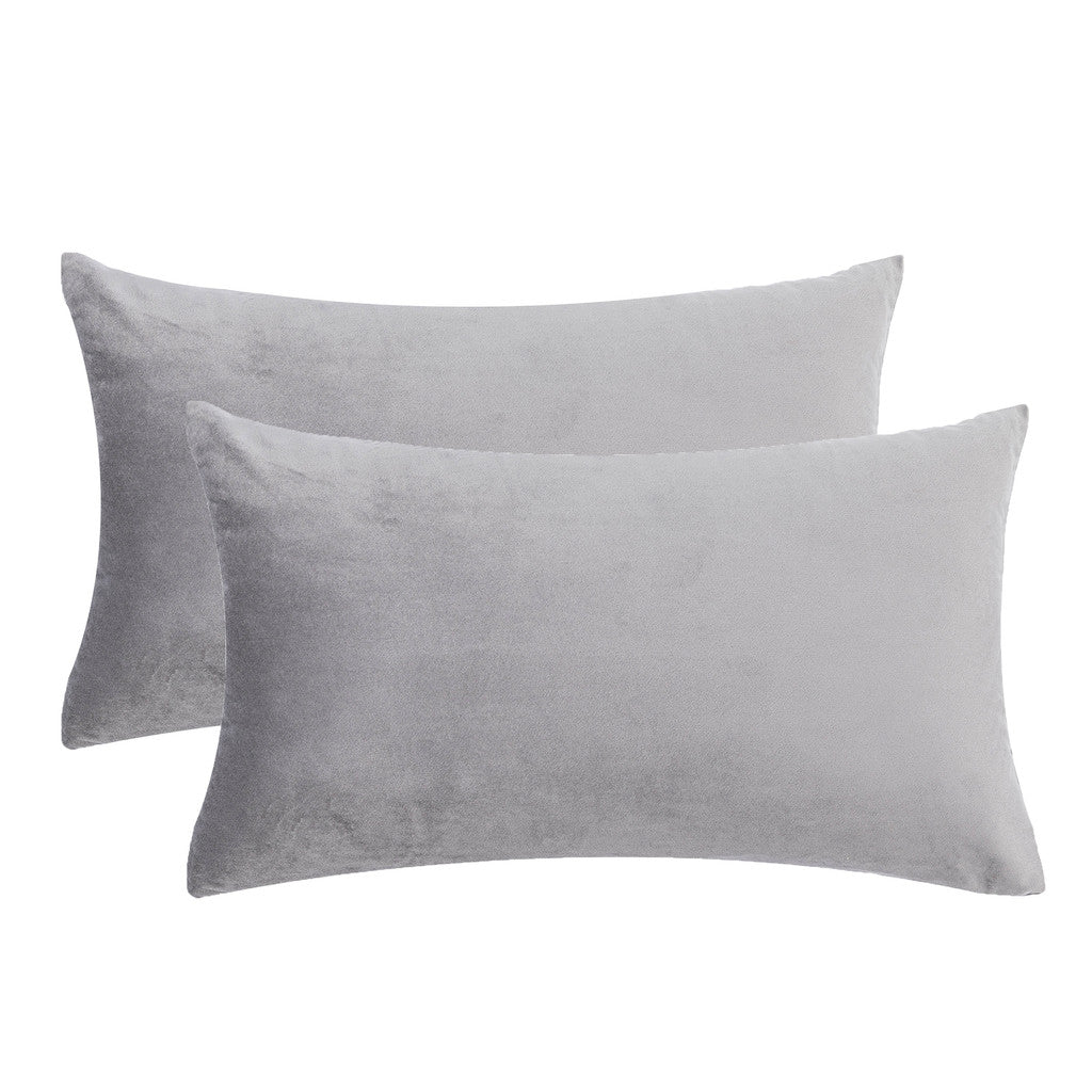 Set of 2 Cushions with Premium Piped Velvet Covers Included - 30x50cm