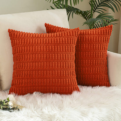 Set of 2 Cushions with New Corduroy Design Covers Included - 45x45cm
